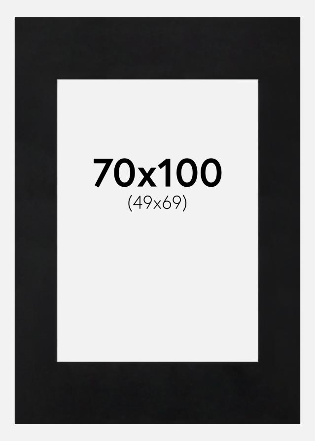 Passe-patrout Czarny Standard Biały środek 70x100 cm (49x69)