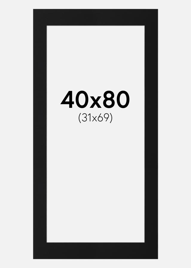 Passe-patrout Czarny Standard (Biały Rdzeń) 40x80 cm (31x69)