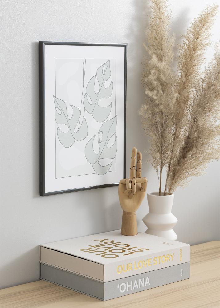 Rama New Lifestyle Ciemny szary 30x40 cm - Passe-patrout Czarny 8x12 inches