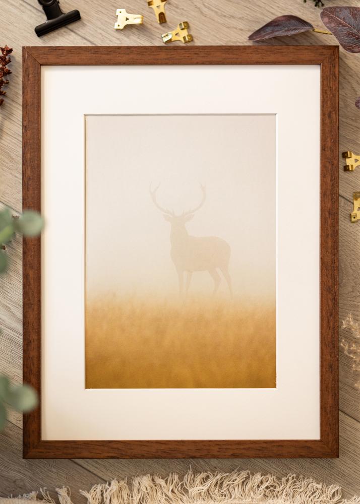 Ramka Hermes Teak 60x90 cm - Passe-partout Biały 50x75 cm