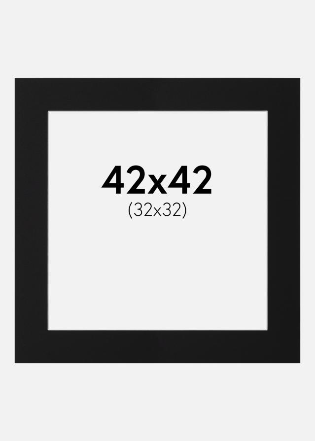Passe-patrout Czarny Standard (Biały Rdzeń) 42x42 cm (32x32)