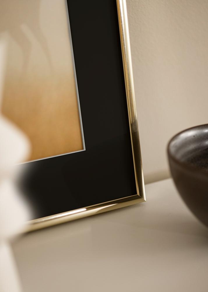 Rama Aluminium Złoty Połysk 70x100 cm - Passe-patrout Czarny 62x85 cm