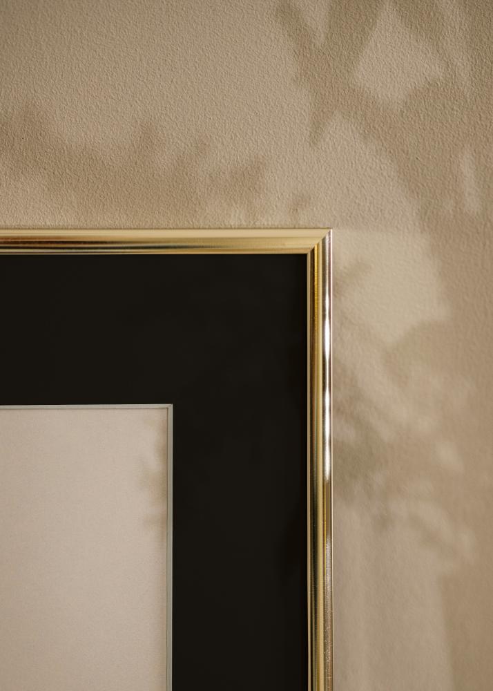 Rama Aluminium Złoty Połysk 70x100 cm - Passe-patrout Czarny 62x85 cm