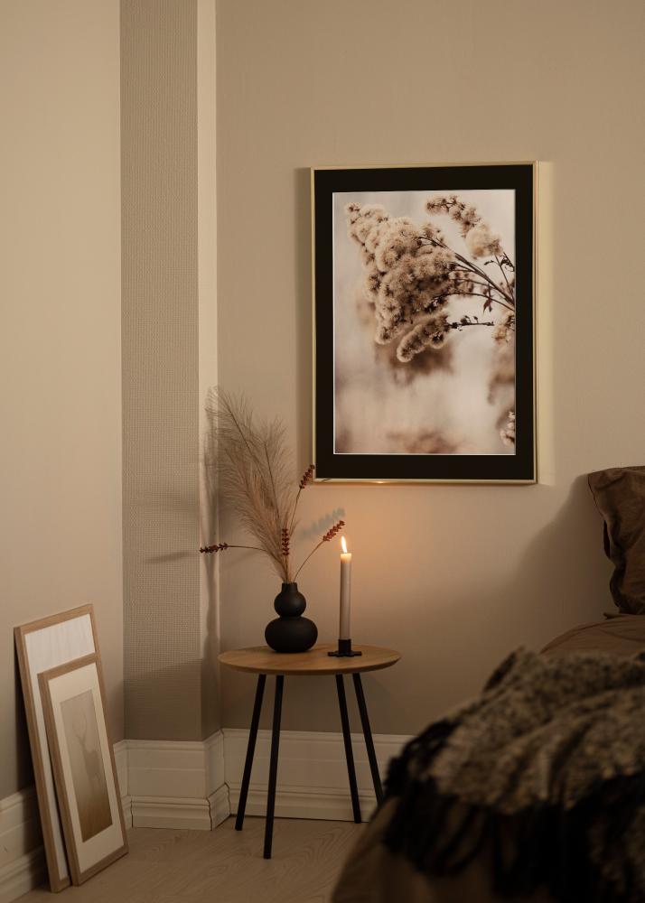 Rama Aluminium Złoty Połysk 70x100 cm - Passe-patrout Czarny 62x85 cm