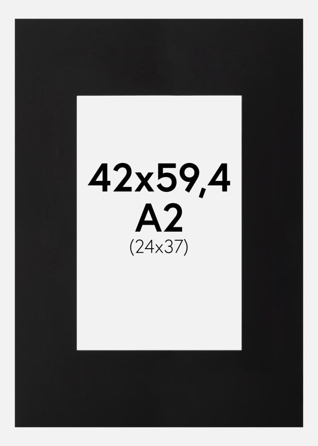 Passe-patrout Czarny Czarny środek 42x59 cm (24x37)