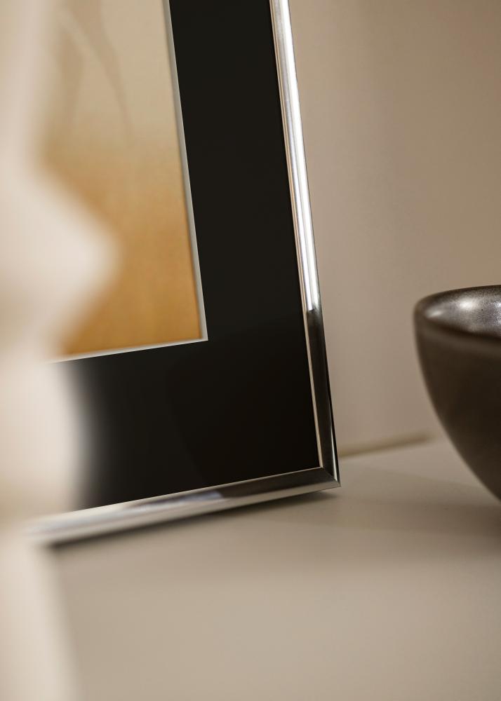 Rama Aluminium Srebrny Połysk 70x100 cm - Passe-patrout Czarny 62x85 cm