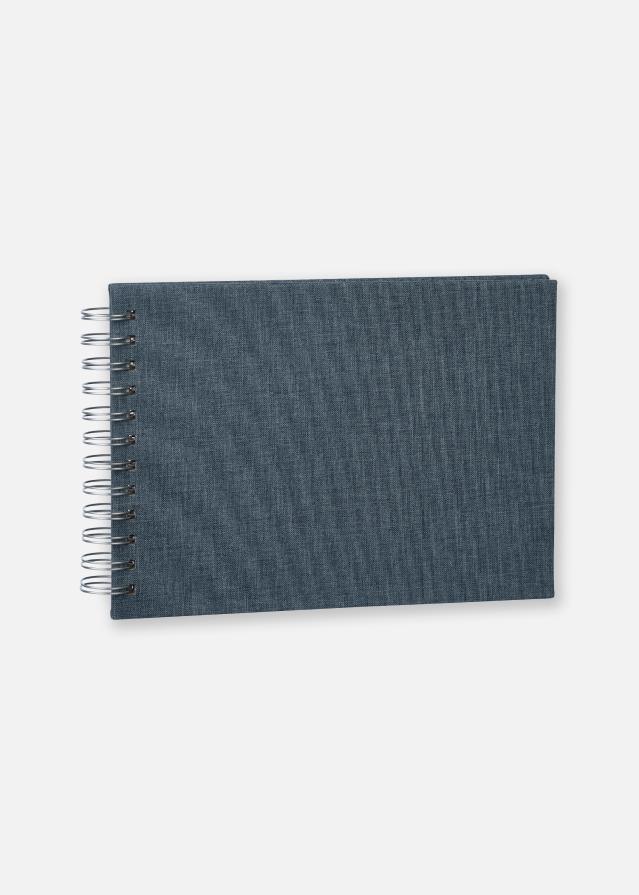 Base Line Płótno Wire-O Niebieski 23x17 cm (40 Białe Strony / 20 arkuszy)