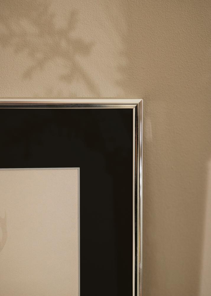 Rama Aluminium Srebrny Połysk 70x100 cm - Passe-patrout Czarny 62x85 cm