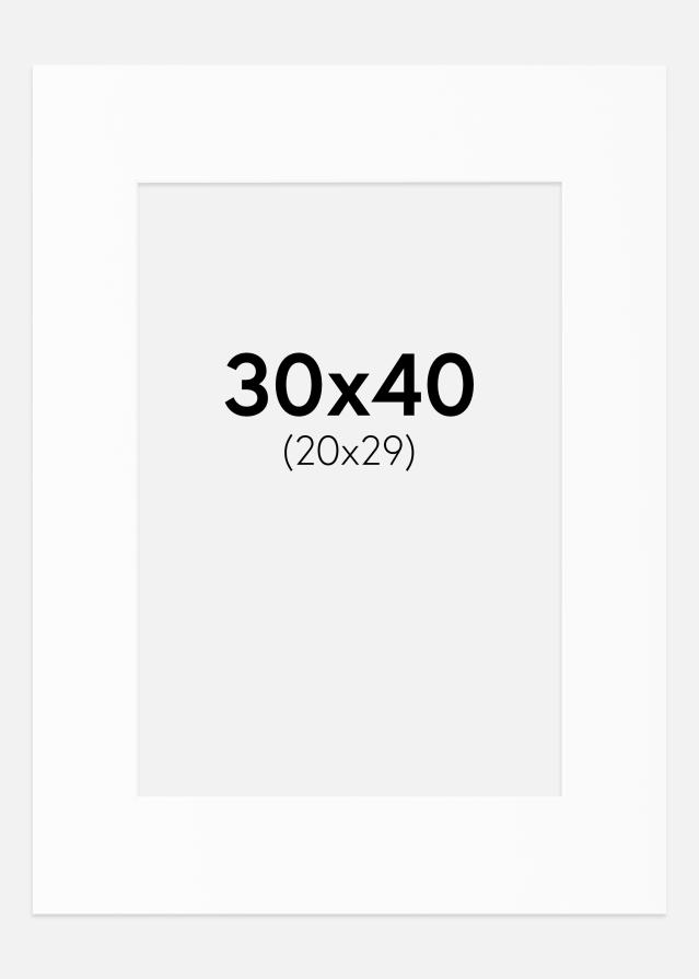 Passe-patrout Biały Standard Biały środek 30x40 cm (20x29)