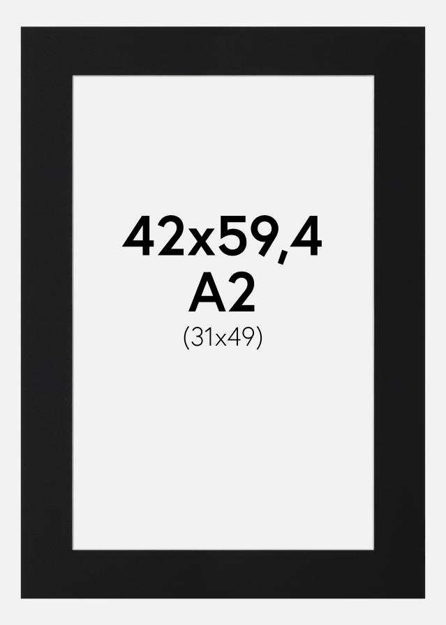 Passe-patrout Czarny Standard (Biały Rdzeń) 42x59,4 cm (31x49)