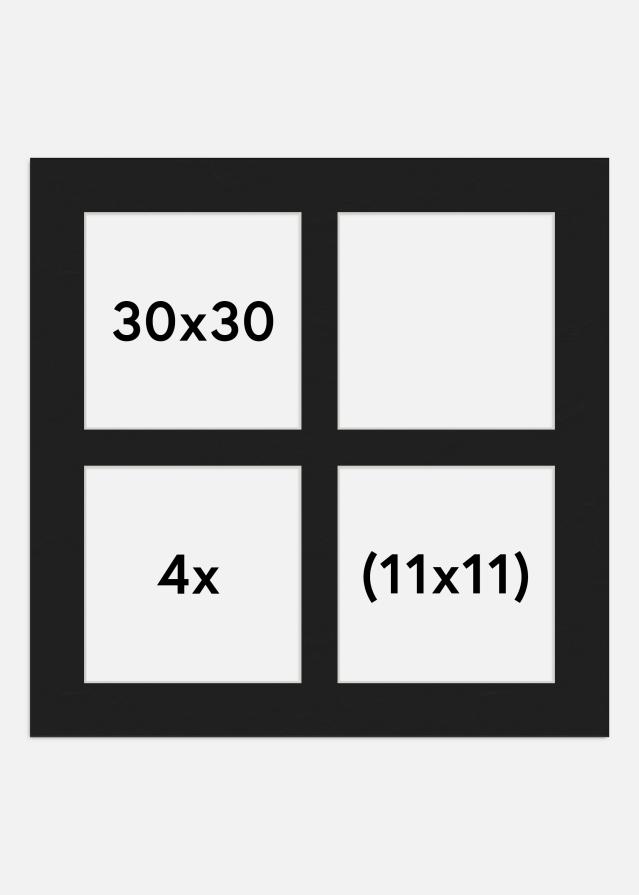 Passe-patrout Czarny 30x30 cm - Kolaż 4 Zdjęcia (11x11 cm)