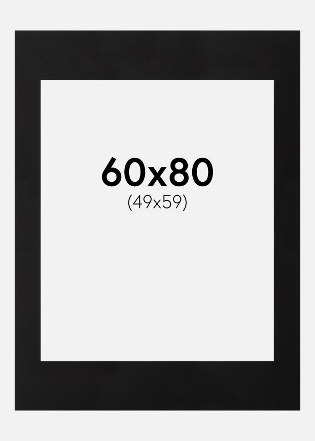 Passe-patrout Czarny Czarny środek 60x80 cm (49x59)