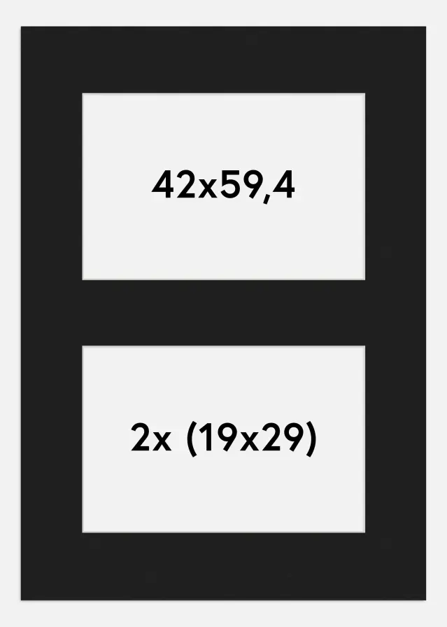 Passe-patrout Czarny 42x59,4 cm - Kolaż 2 Zdjęcia (19x29 cm)