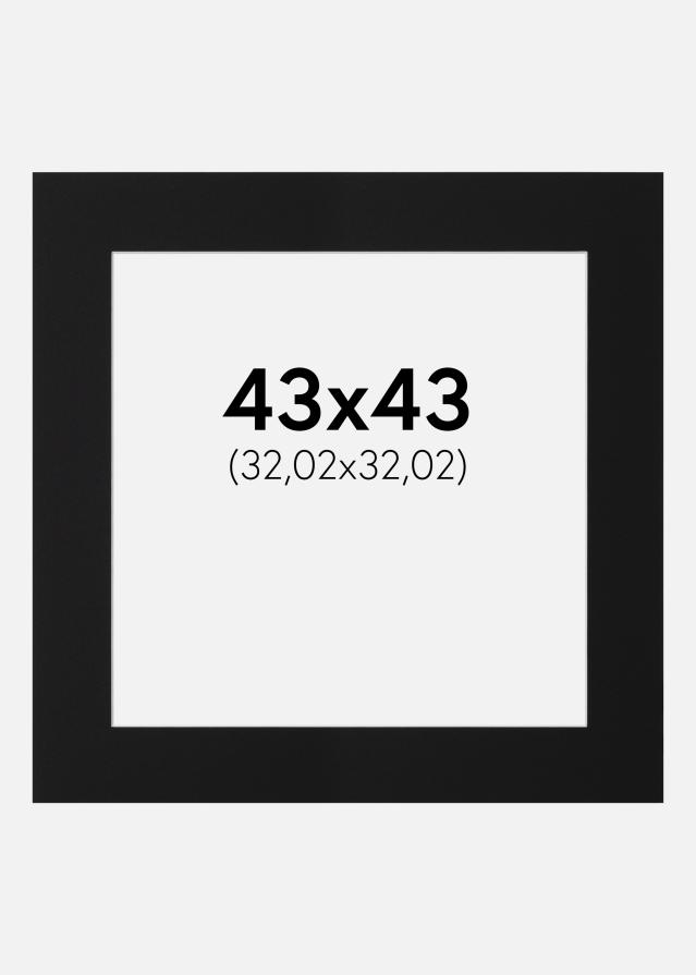 Passe-patrout Czarny Standard (Biały Rdzeń) 43x43 cm (32,02x32,02)