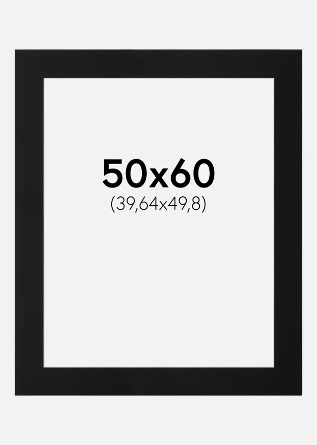 Passe-patrout Czarny Standard Biały środek 50x60 cm (39,64x49,8)