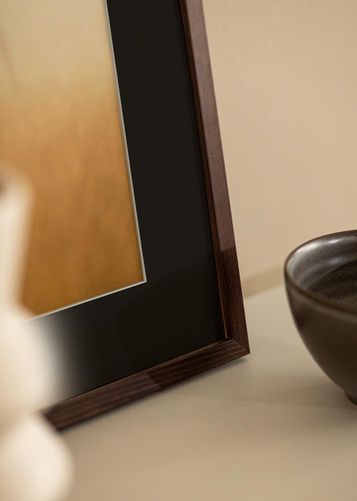 Rama E-Line Orzech 30x40 cm - Passe-patrout Czarny 8x12 inches