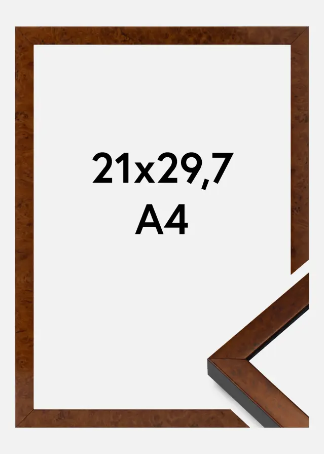 Rama Ares Szkło akrylowe Burr Walnut 21x29,7 cm (A4)