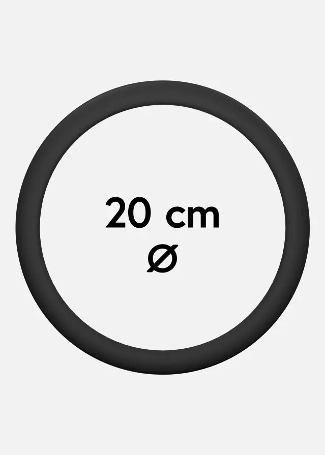 Okrągły Rama Szkło akrylowe Czarny 20 cm Ø