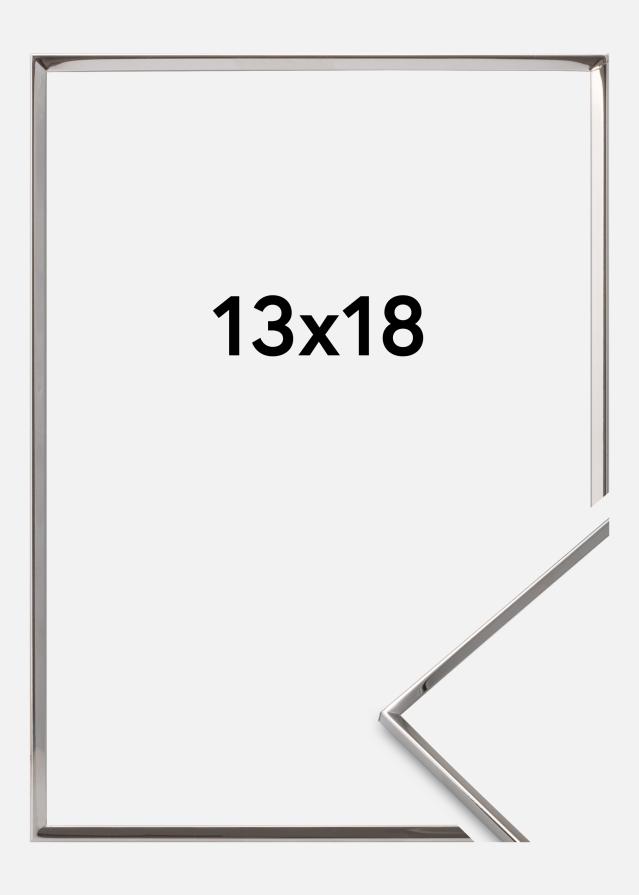 Rama Gładki Metalowy Srebrny 13x18 cm