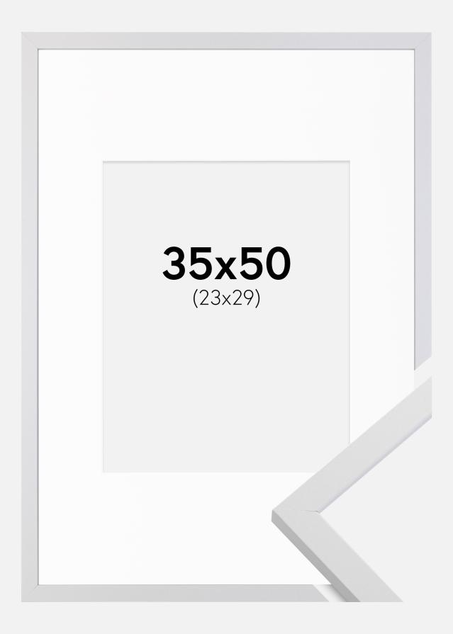Rama Trendy Biały 35x50 cm - Passe-patrout Biały 24x30 cm