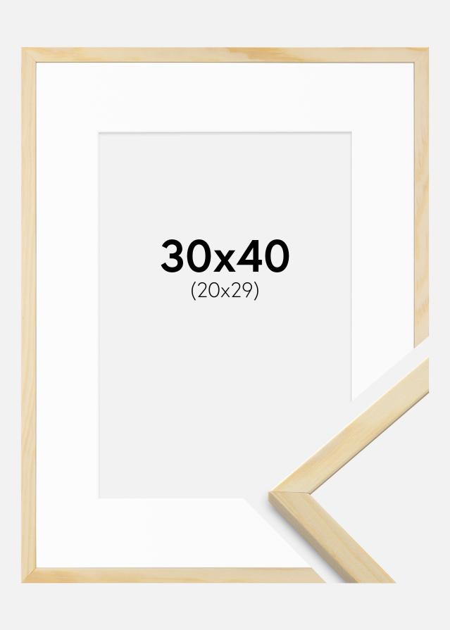 Rama Galant Sosna 30x40 cm - Passe-patrout Biały 21x30 cm