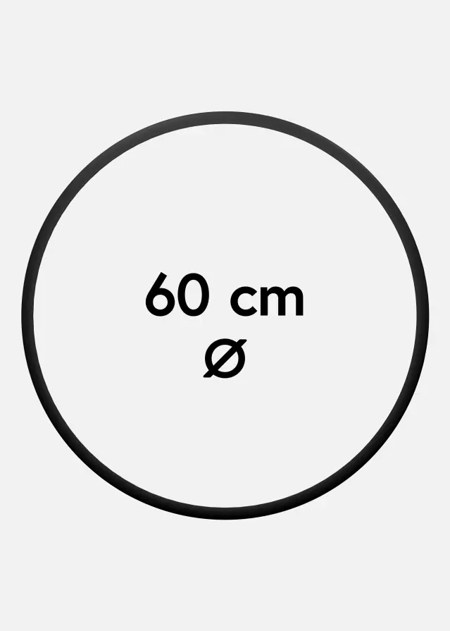 Okrągły Rama Szkło akrylowe Czarny 60 cm Ø