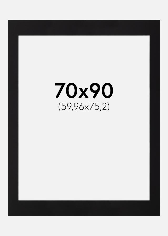 Passe-patrout Czarny Standard Biały środek 70x90 cm (59,96x75,2)