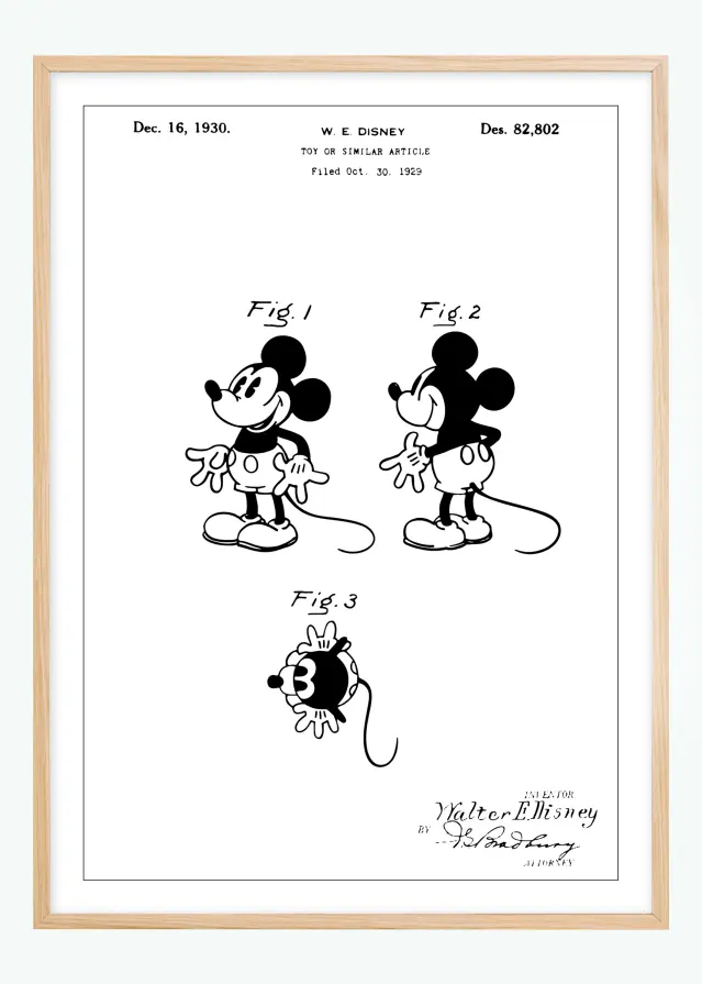 Rysunek patentowy - Disney - Mickey Mouse Plakat