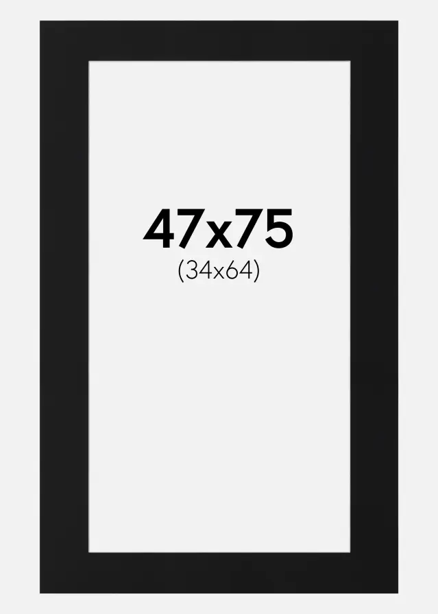 Passe-patrout Czarny Standard (Biały Rdzeń) 47x75 cm (34x64)