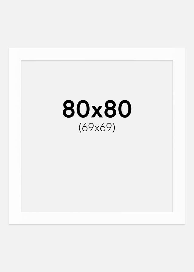 Passe-patrout Biały Biały środek 80x80 cm (69x69)