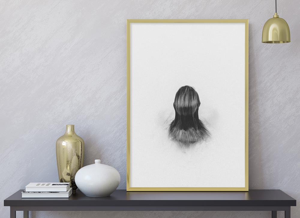 Rama Plakat Frame Aluminum Gold 70x100 cm - Passe-patrout Czarny 59,4x84 cm (A1)