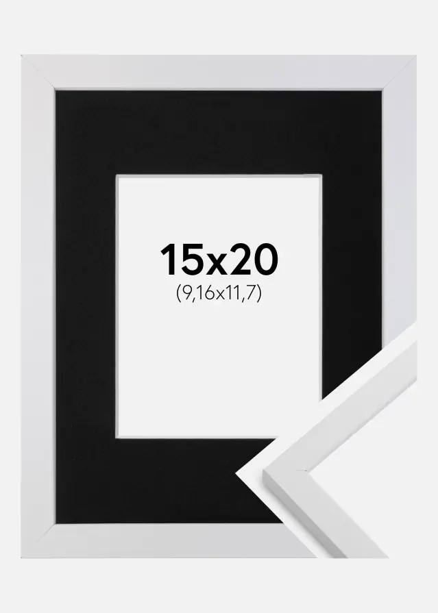 Rama Trendy Biały 15x20 cm - Passe-patrout Czarny 4x5 inches