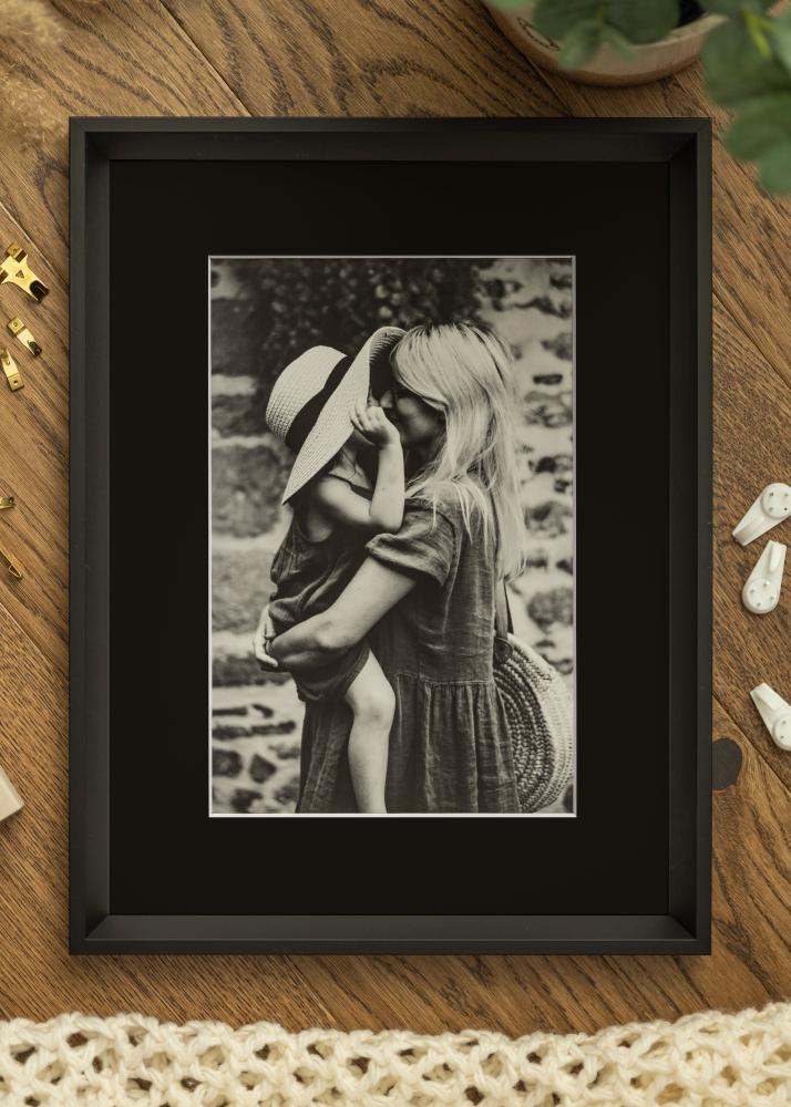 Rama Globe Czarny 30x30 cm - Passe-patrout Czarny 8x8 inches