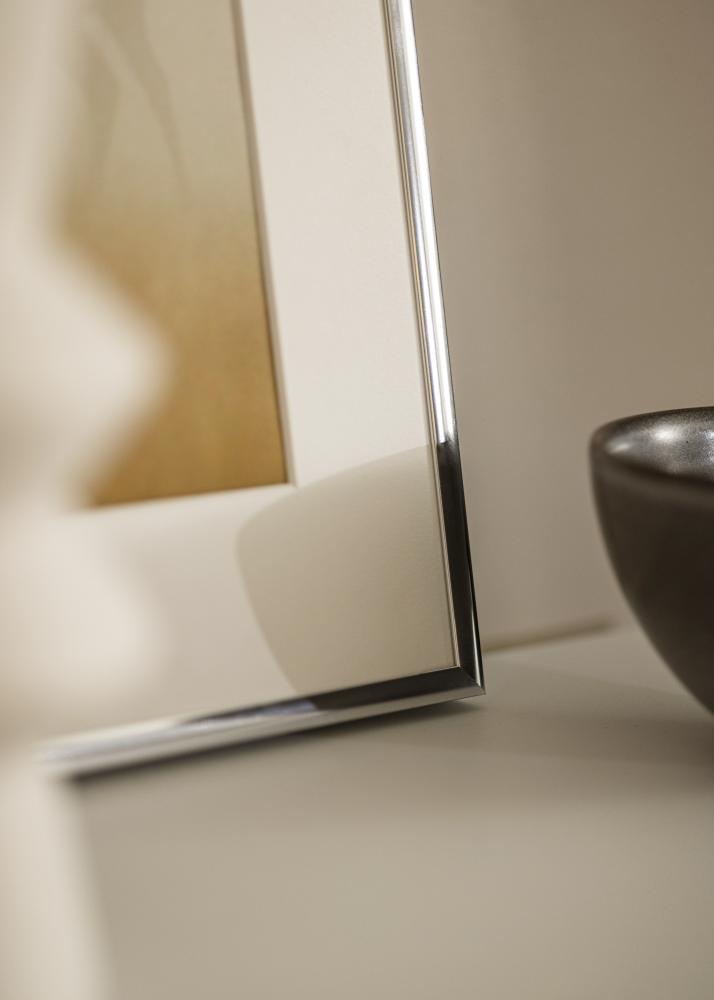 Rama Aluminium Srebrny Połysk 40x50 cm - Passe-patrout Biały 29,7x42 cm (A3)