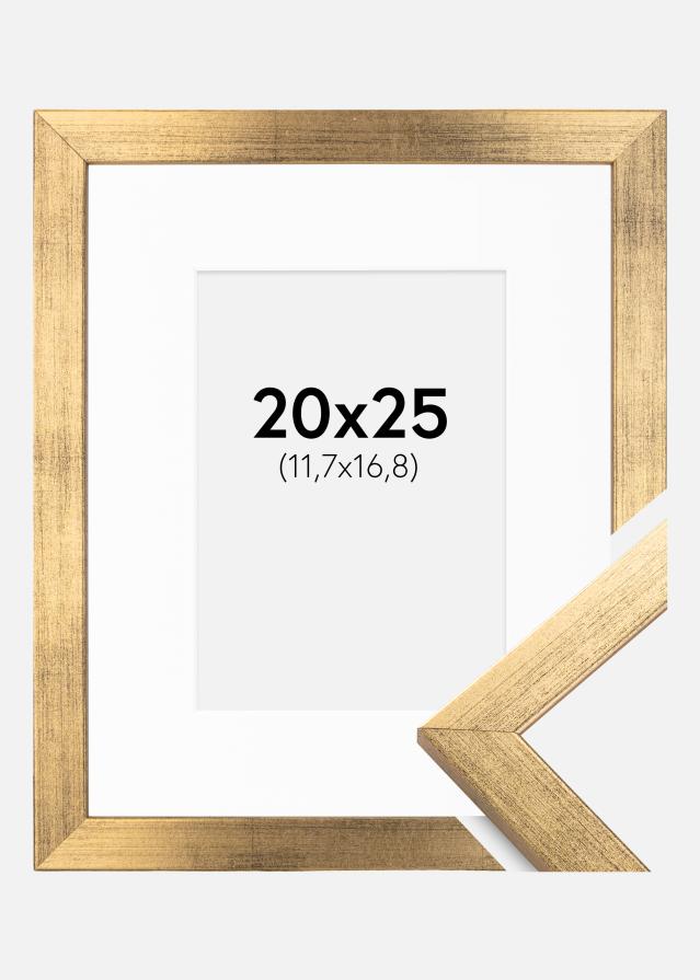 Rama Stylowy Złoty 20x25 cm - Passe-patrout Biały 5x7 inches