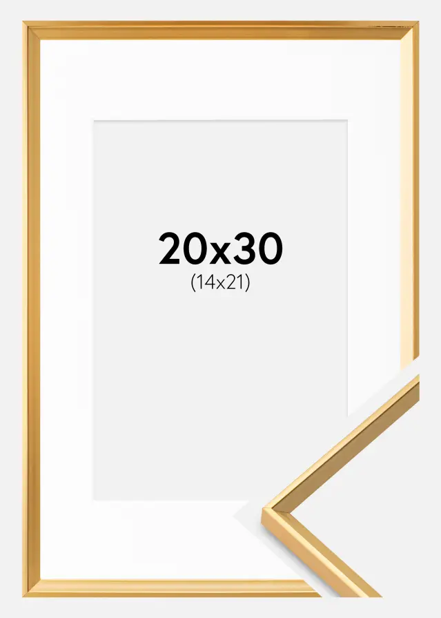 Rama Desire Złoty 20x30 cm - Passe-patrout Biały 15x22 cm