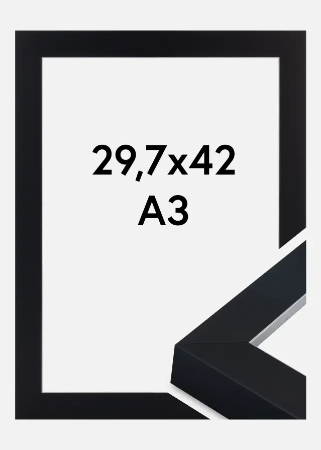 Rama Sussex Szkło akrylowe Czarny/Srebrny 29,7x42 cm (A3)