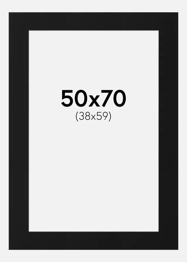 Passe-patrout Czarny Standard (Biały Rdzeń) 50x70 cm (38x59)