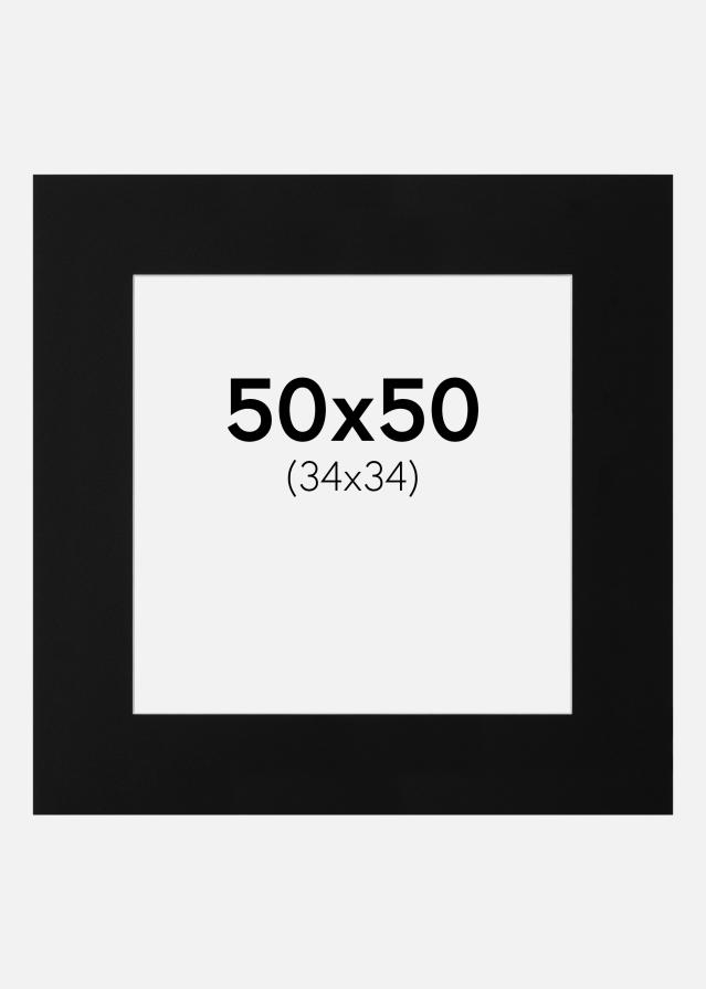 Passe-patrout Czarny Standard Biały środek 50x50 cm (34x34)