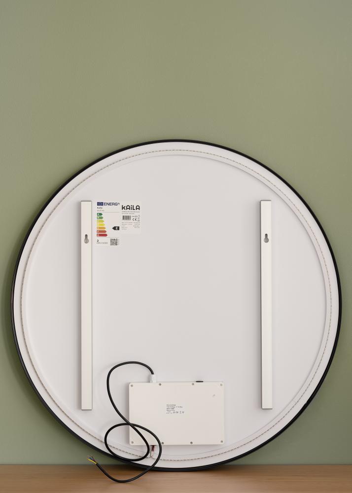 KAILA Lustro Circle LED Czarny 80 cm Ø