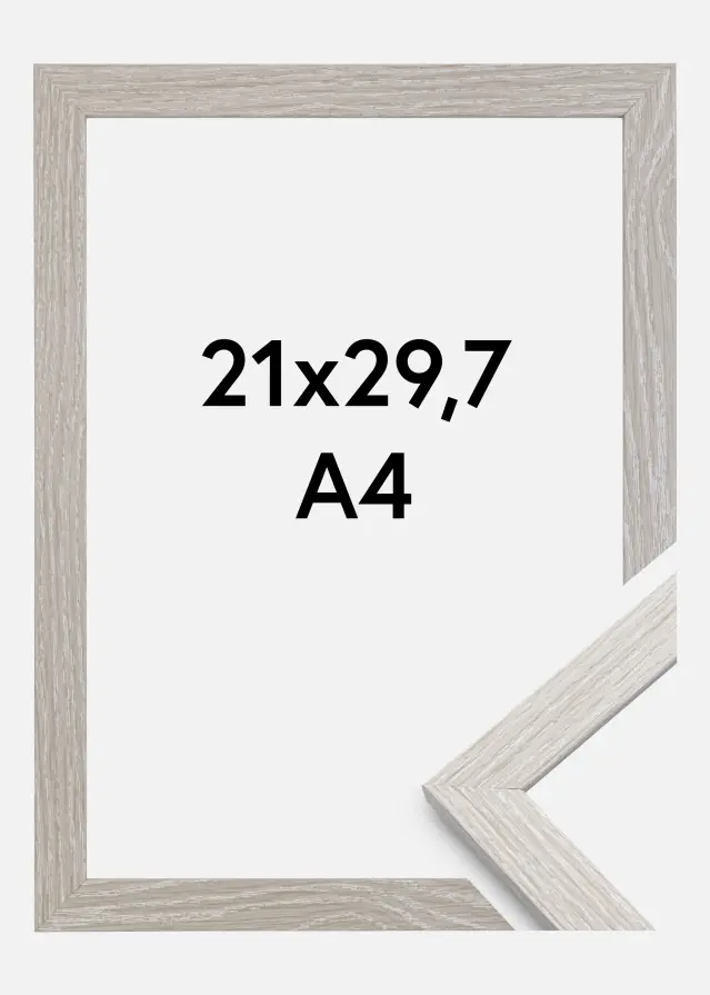 Rama Stylowy Szkło akrylowe Light Grey Oak 21x29,7 cm (A4)