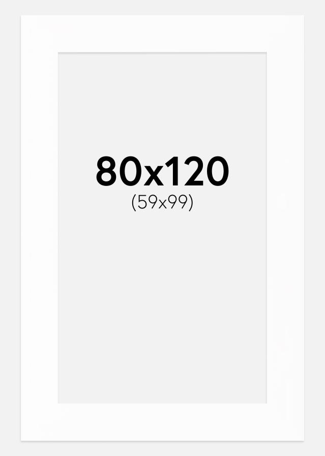 Passe-patrout Biały Biały środek 80x120 cm (59x99)