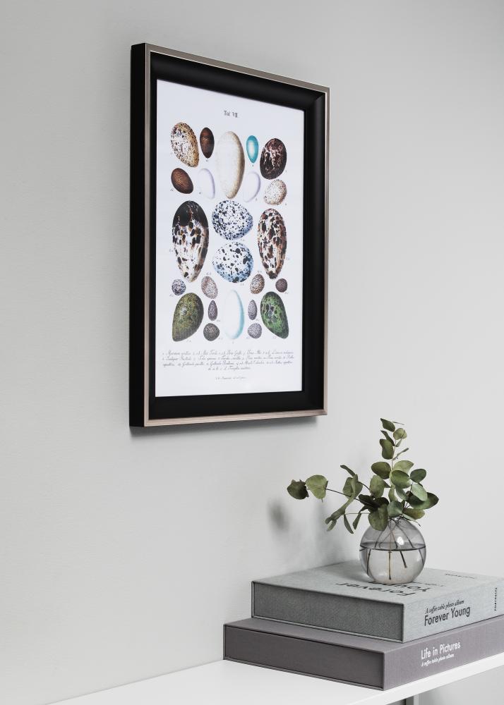 Rama Öjaren Czarno-Srebrny 70x100 cm - Passe-patrout Czarny 59,4x84 cm (A1)