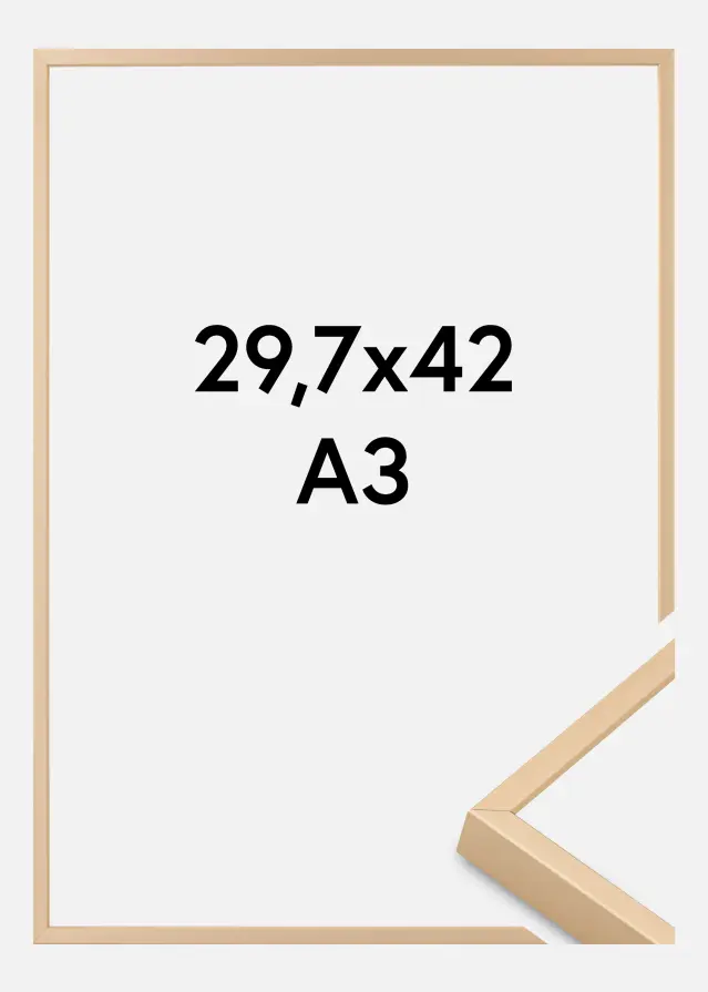 Rama aluminiowa Szkło akrylowe Mosiądz 29,7x42 cm (A3)