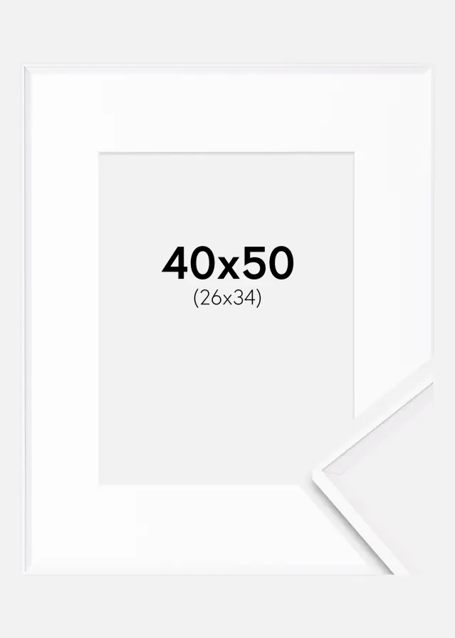 Rama Desire Biały 40x50 cm - Passe-patrout Biały 27x35 cm