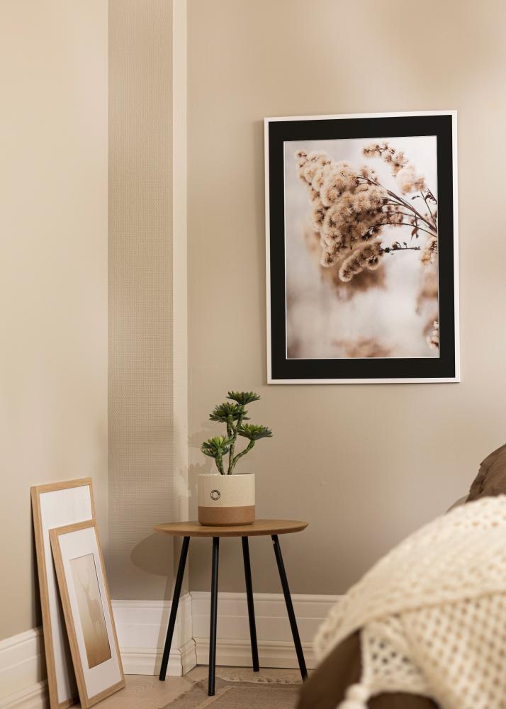 Rama Edsbyn Biały 18x18 cm - Passe-patrout Czarny 12x12 cm