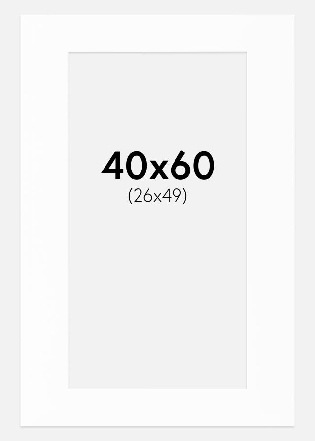 Passe-patrout Biały Biały środek 40x60 cm (24x49)