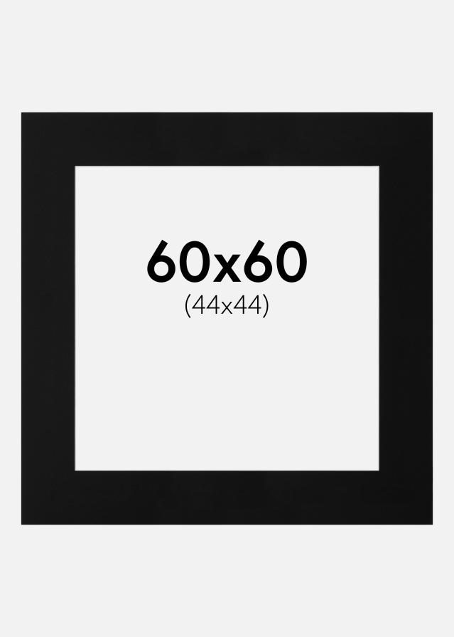 Passe-patrout Czarny Standard Biały środek 60x60 cm (44x44)