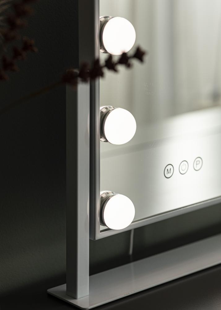 KAILA Lustro do makijażu Hollywood 9 Biały 25x30 cm