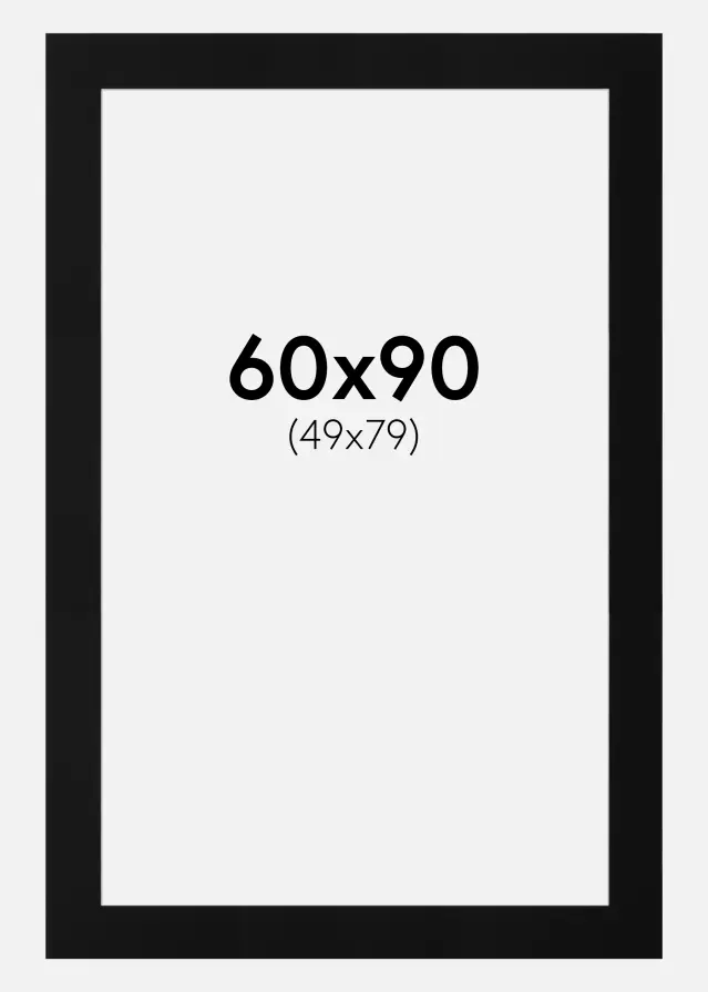 Passe-patrout Czarny Standard Biały środek 60x90 cm (49x79)